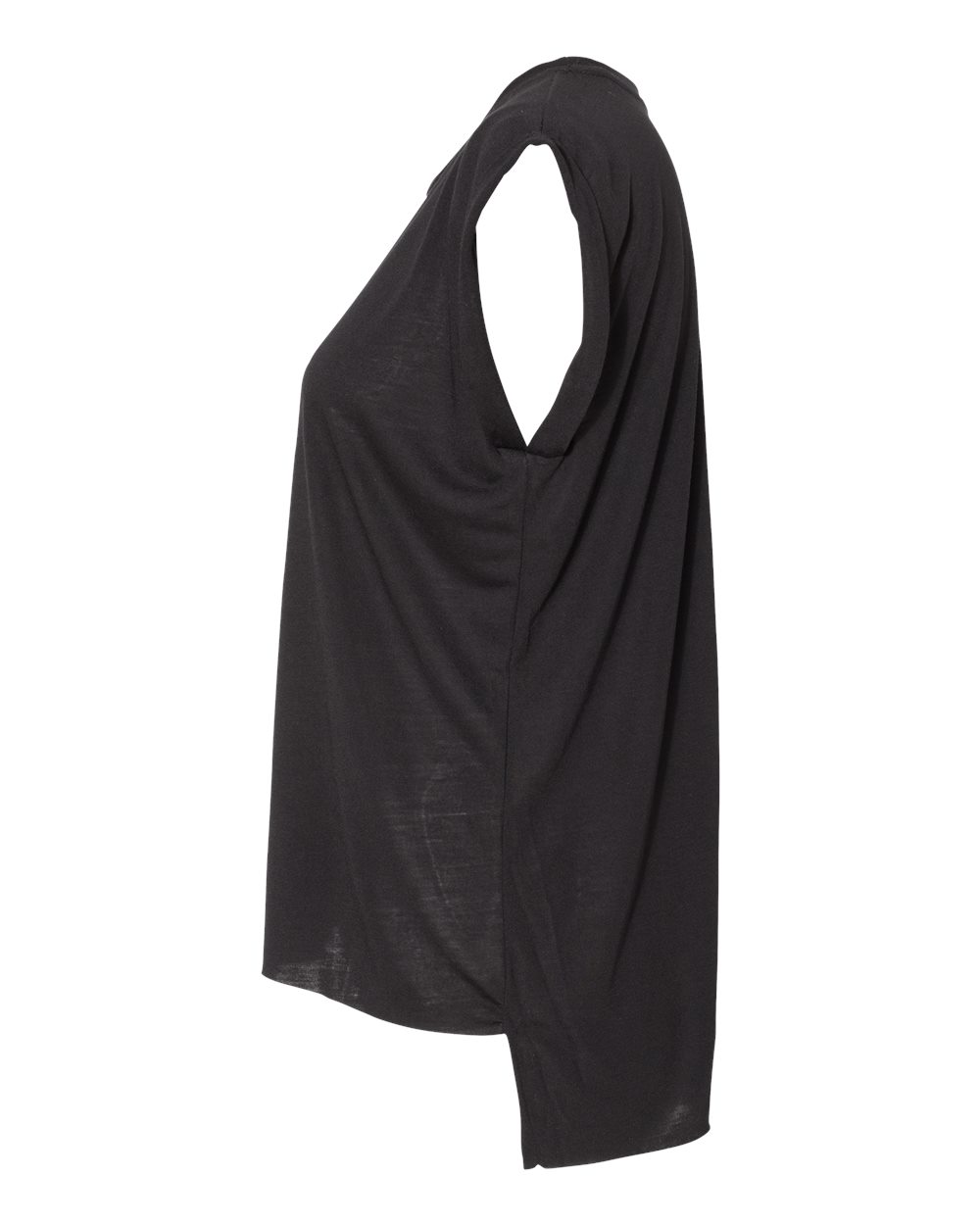 Women’s Flowy Rolled Cuffs Muscle Tee - DirectSide - B11406503 - Black