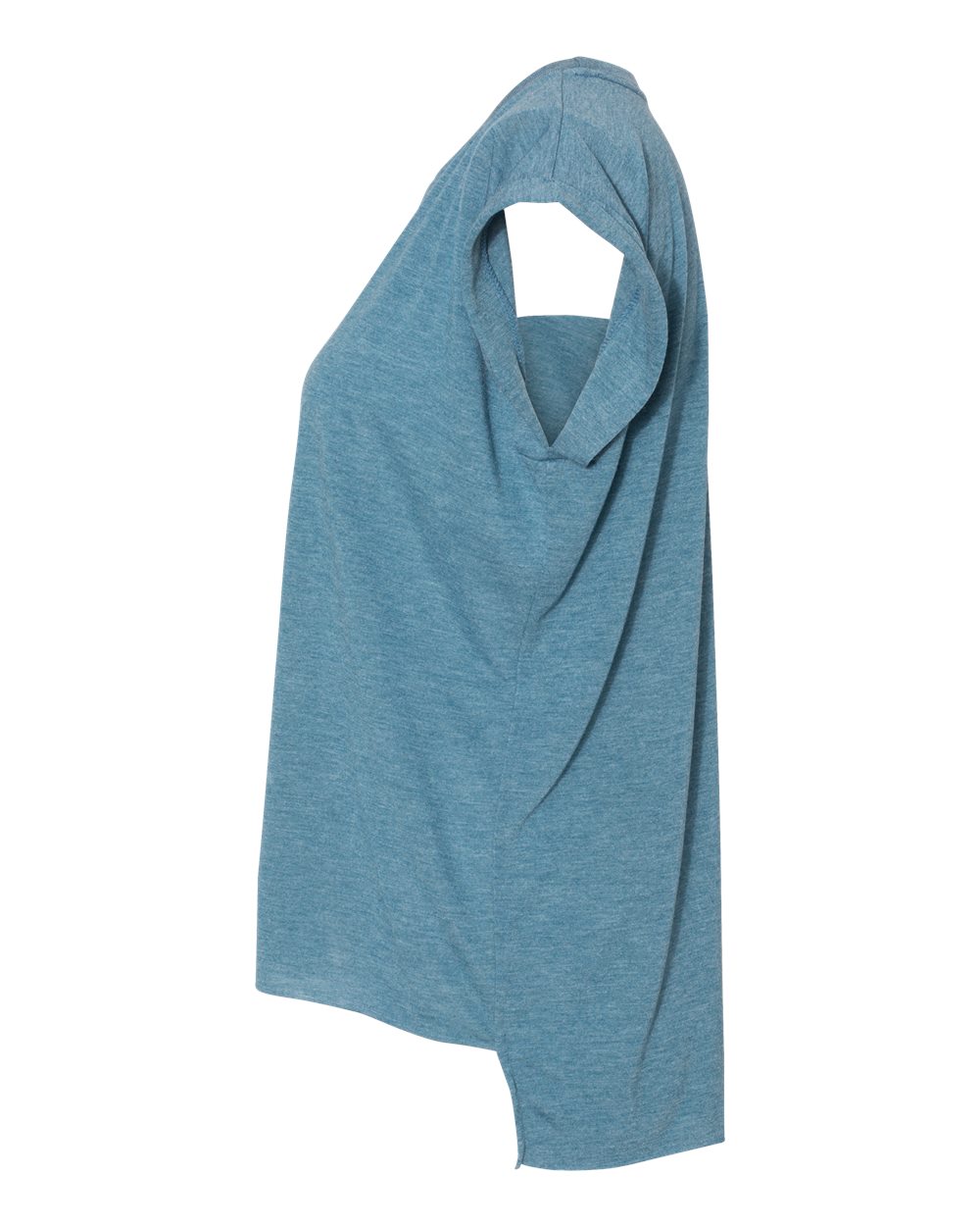 Women’s Flowy Rolled Cuffs Muscle Tee - DirectSide - B11406773 - Heather Deep Teal
