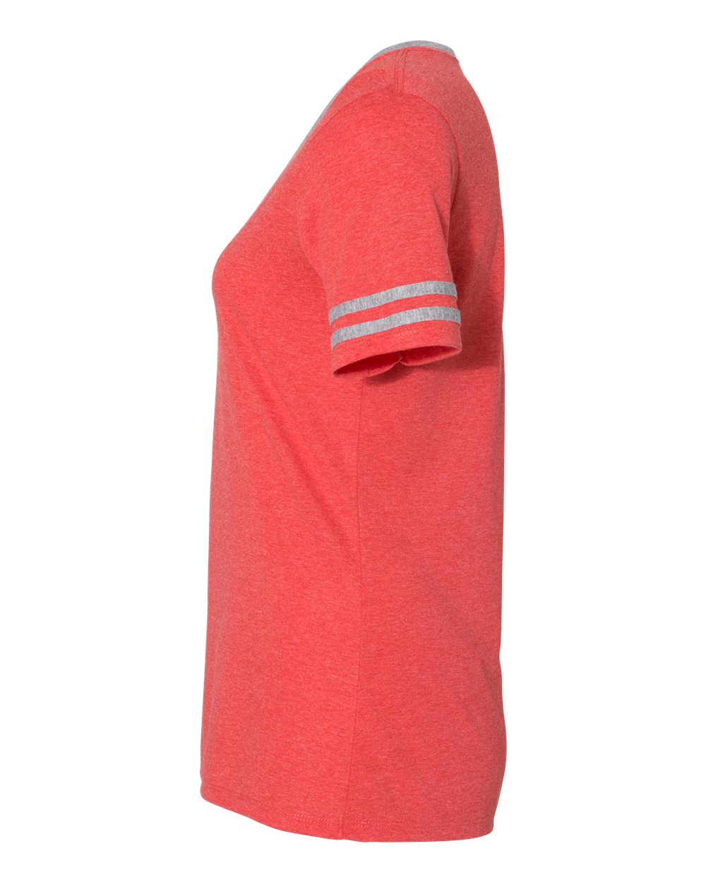 Women's Varsity Triblend V-Neck T-Shirt - DirectSide - B84135713 - Fiery Red Heather/ Oxford