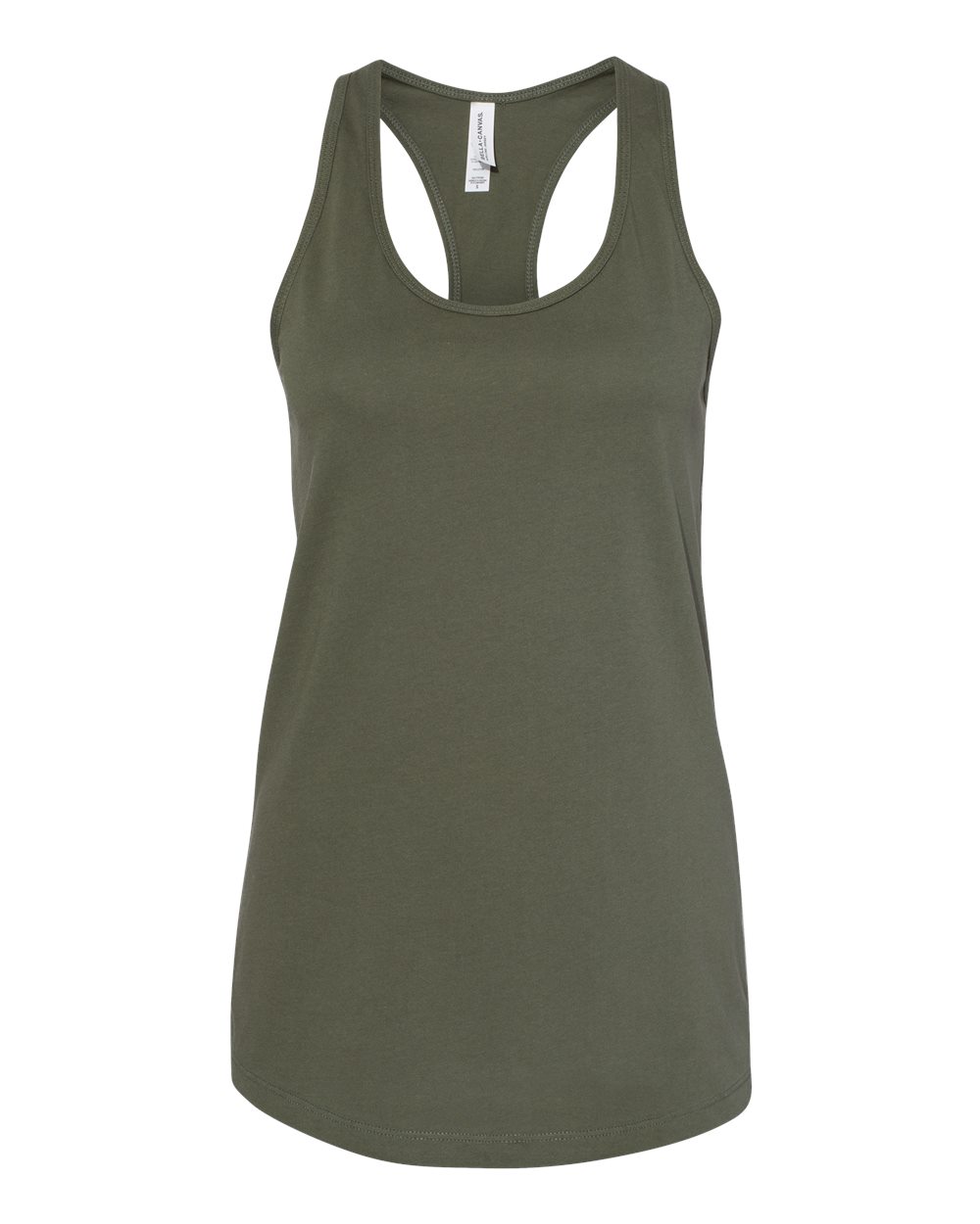 Women's Jersey Racerback Tank - Front - B33206933 - Military Green