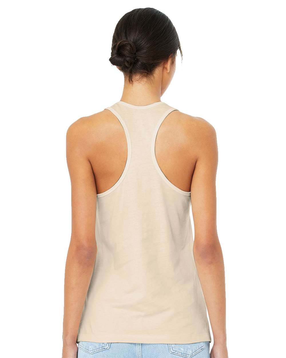Women's Jersey Racerback Tank - OnModelBack - B33206243 - Natural