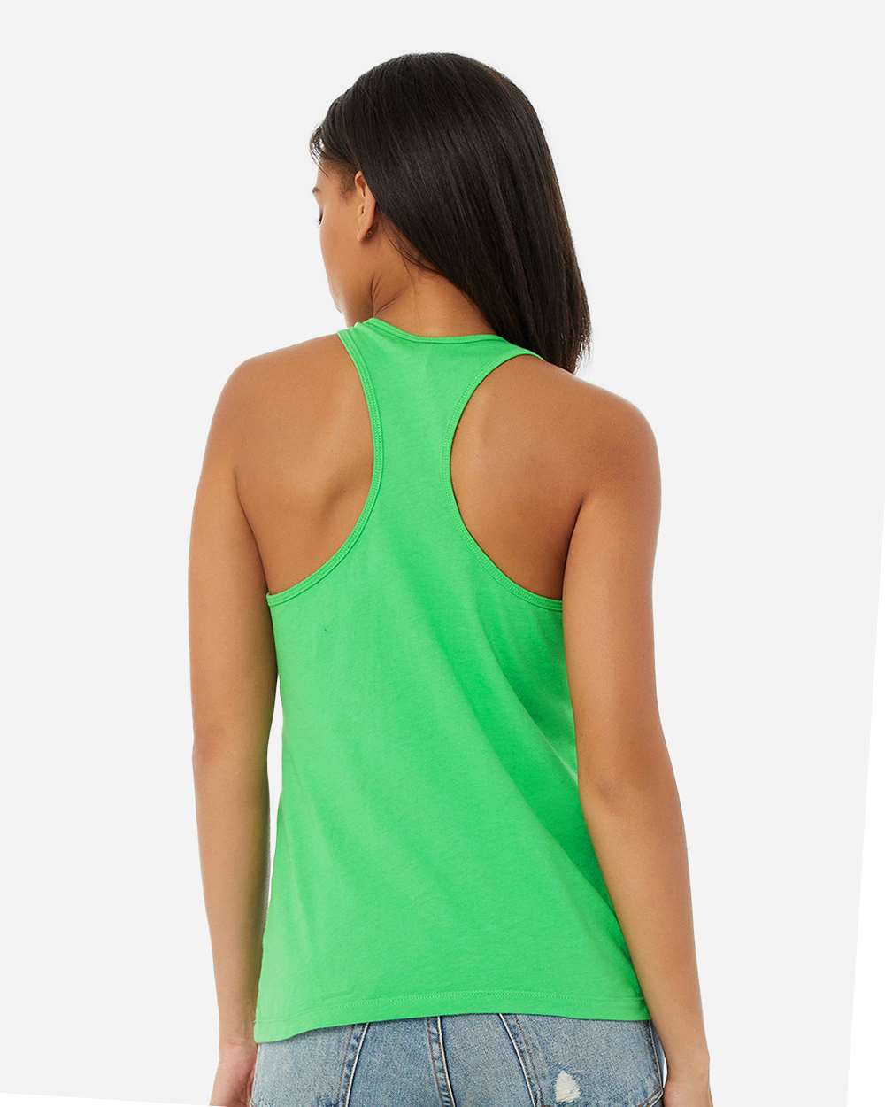 Women's Jersey Racerback Tank - OnModelBack - B33206543 - Synthetic Green