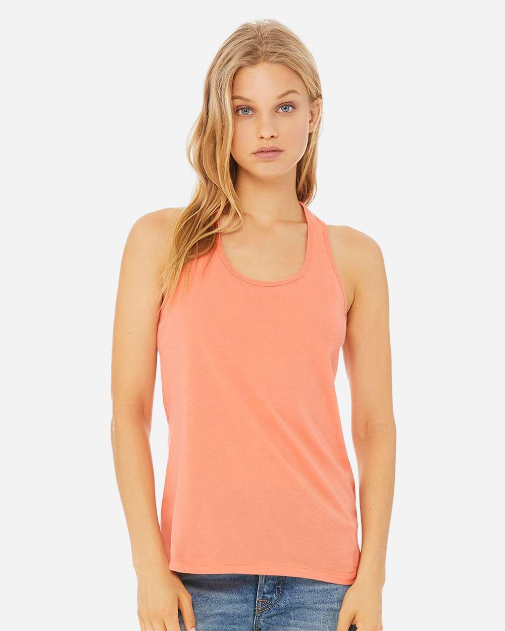 Women's Jersey Racerback Tank - OnModelFront - B33206183 - Sunset
