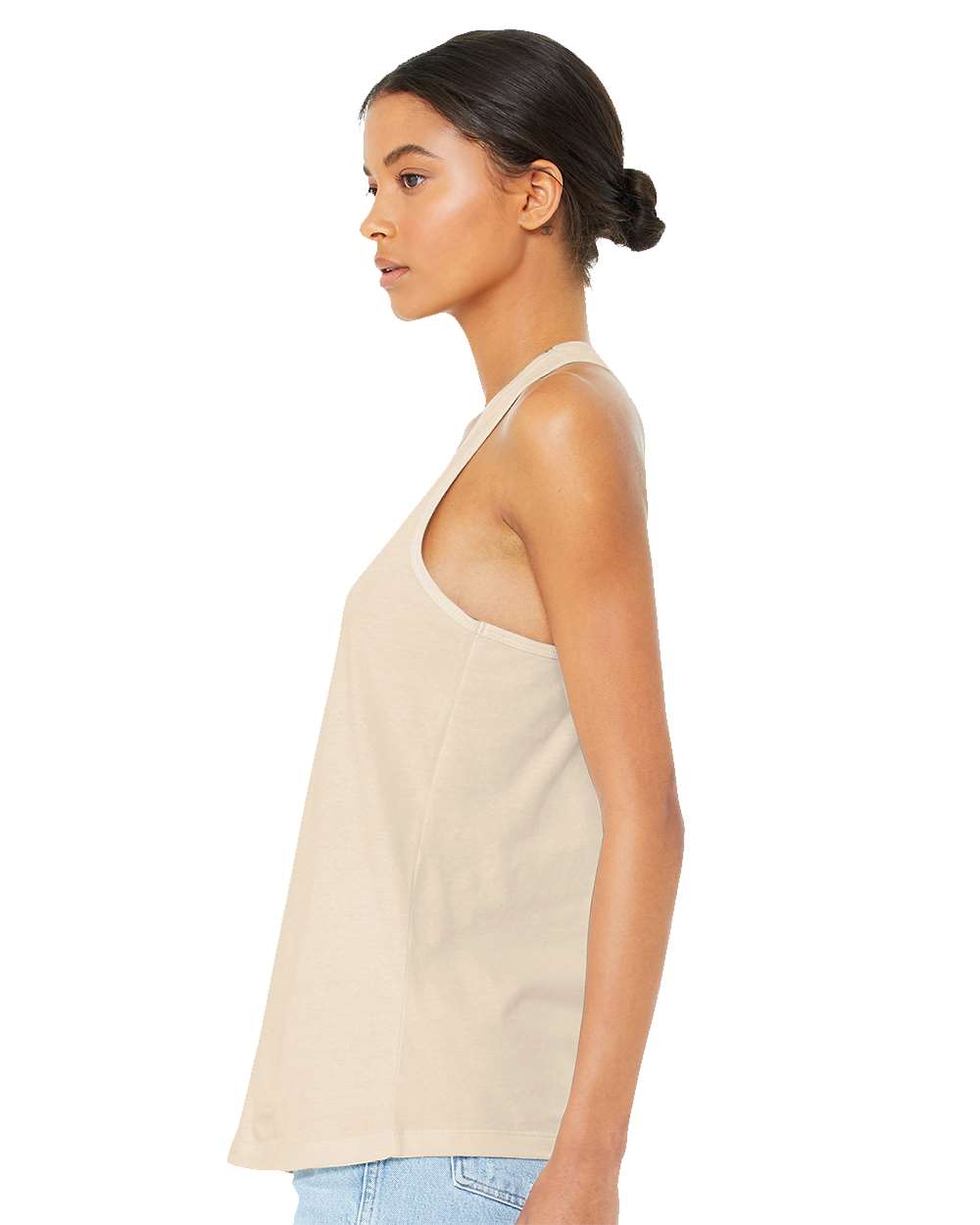 Women's Jersey Racerback Tank - OnModelSide - B33206243 - Natural