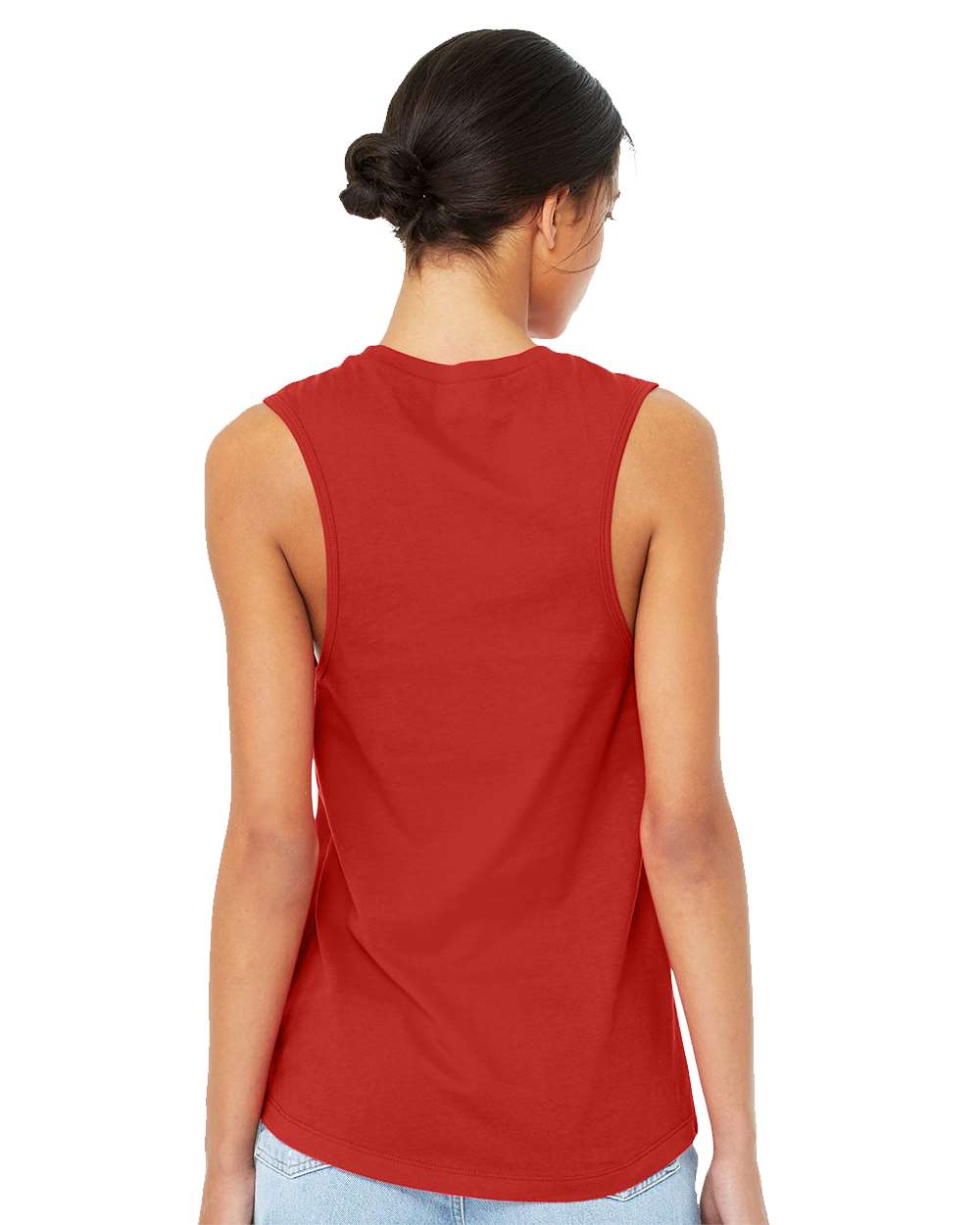 Women's Jersey Muscle Tank - OnModelBack - B33406703 - Red