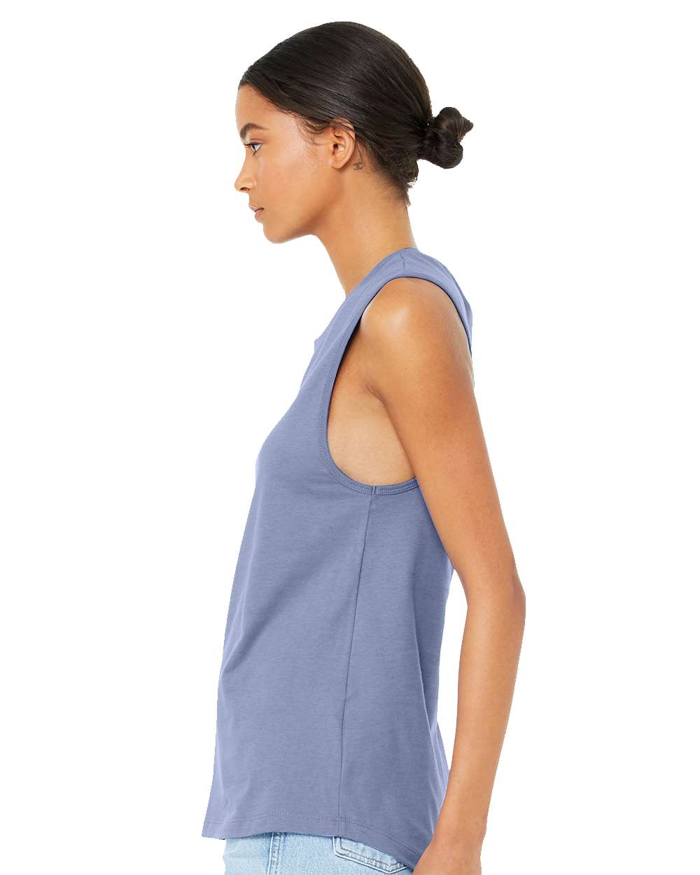 Women's Jersey Muscle Tank - OnModelSide - B33406363 - Lavender Blue