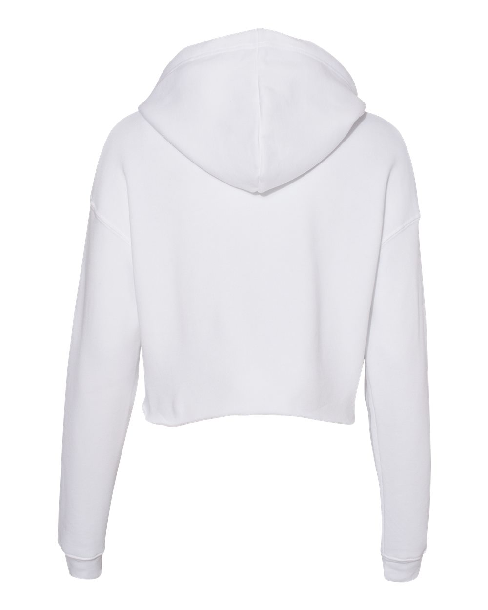 Women's Crop Fleece Hoodie - Back - B53106003 - White