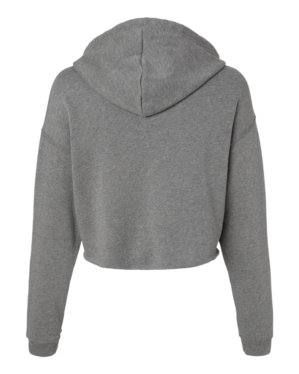 Women's Crop Fleece Hoodie - Back - B53106073 - Deep Heather