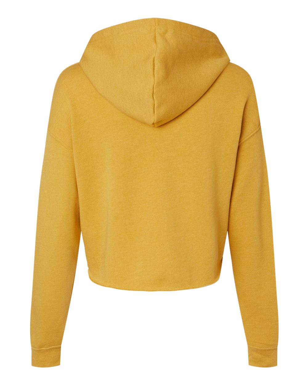 Women's Crop Fleece Hoodie - Back - B53106123 - Heather Mustard