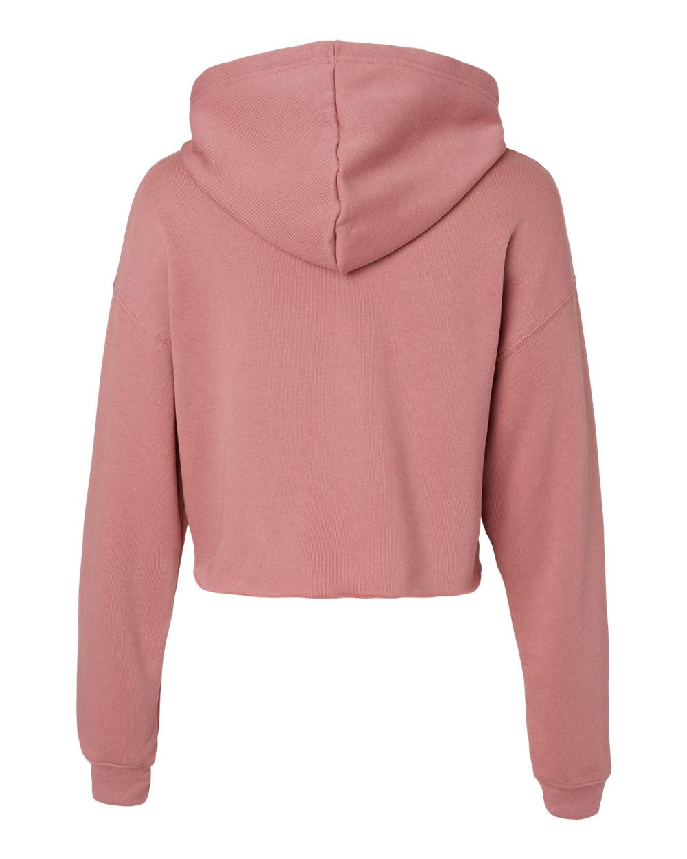 Women's Crop Fleece Hoodie - Back - B53106273 - Mauve