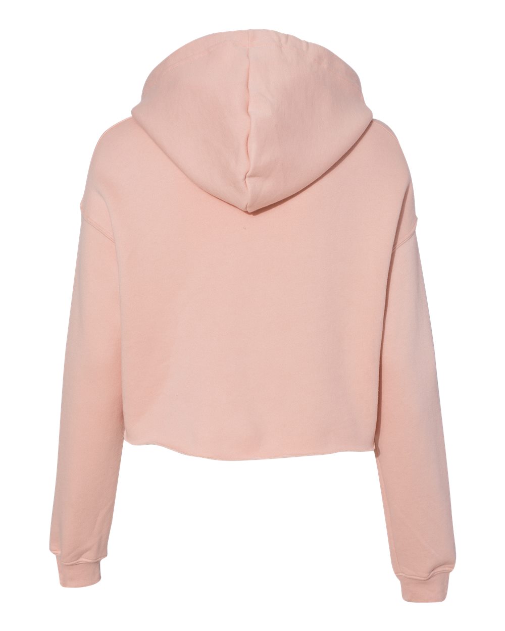 Women's Crop Fleece Hoodie - Back - B53106323 - Peach