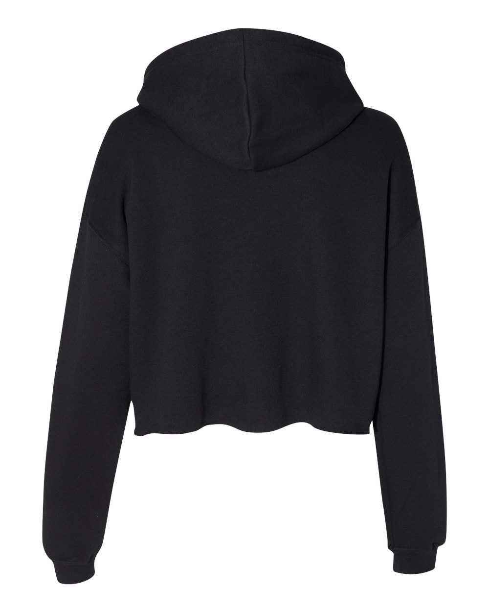 Women's Crop Fleece Hoodie - Back - B53106503 - Black