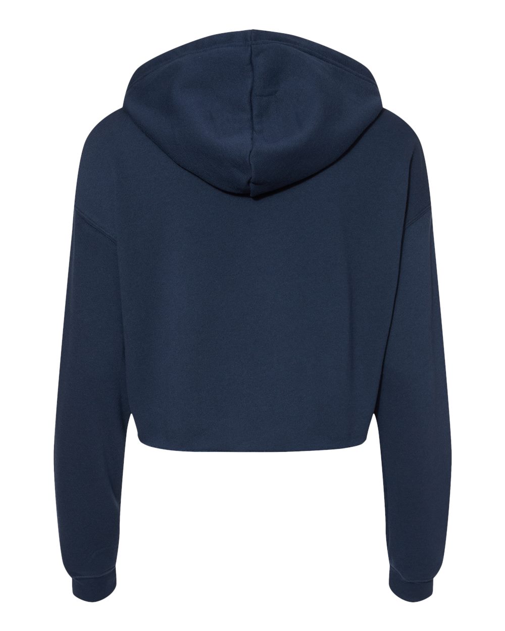 Women's Crop Fleece Hoodie - Back - B53106653 - Navy