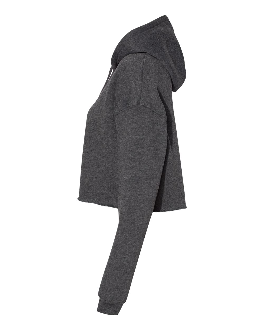 Women's Crop Fleece Hoodie - DirectSide - B53106093 - Dark Grey Heather