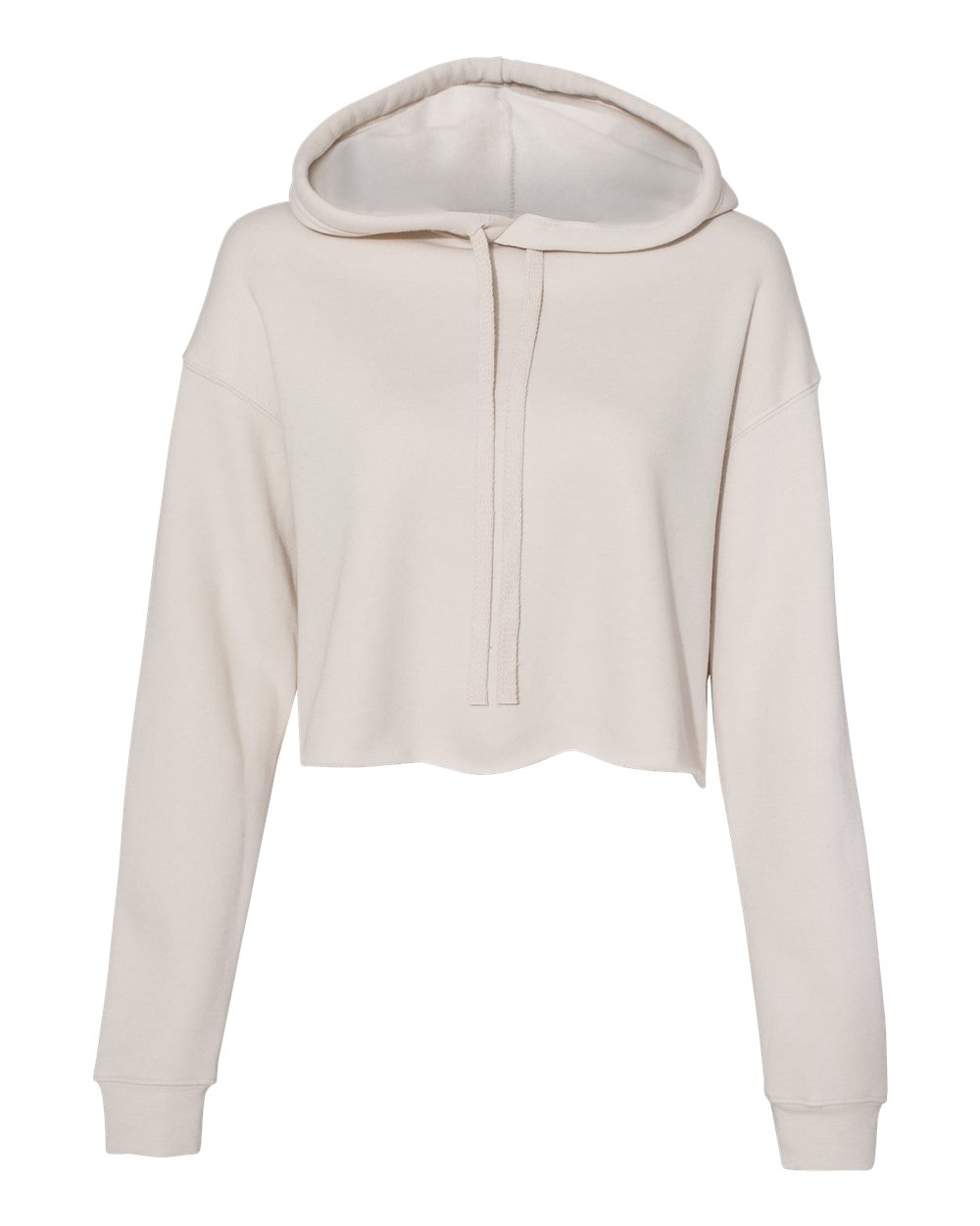 Women's Crop Fleece Hoodie - Front - B53106053 - Heather Dust