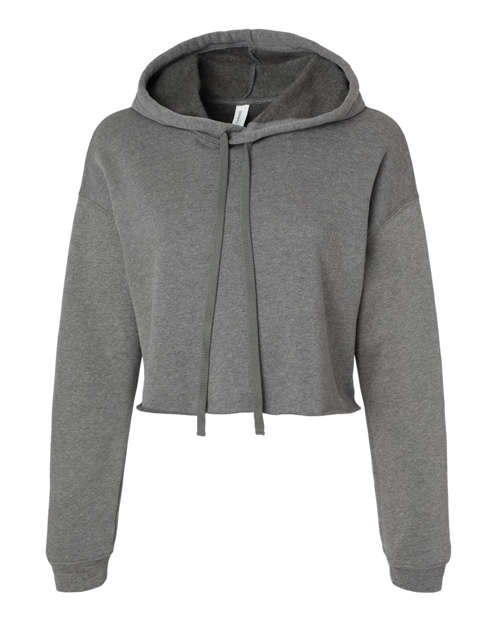 Women's Crop Fleece Hoodie - Front - B53106073 - Deep Heather