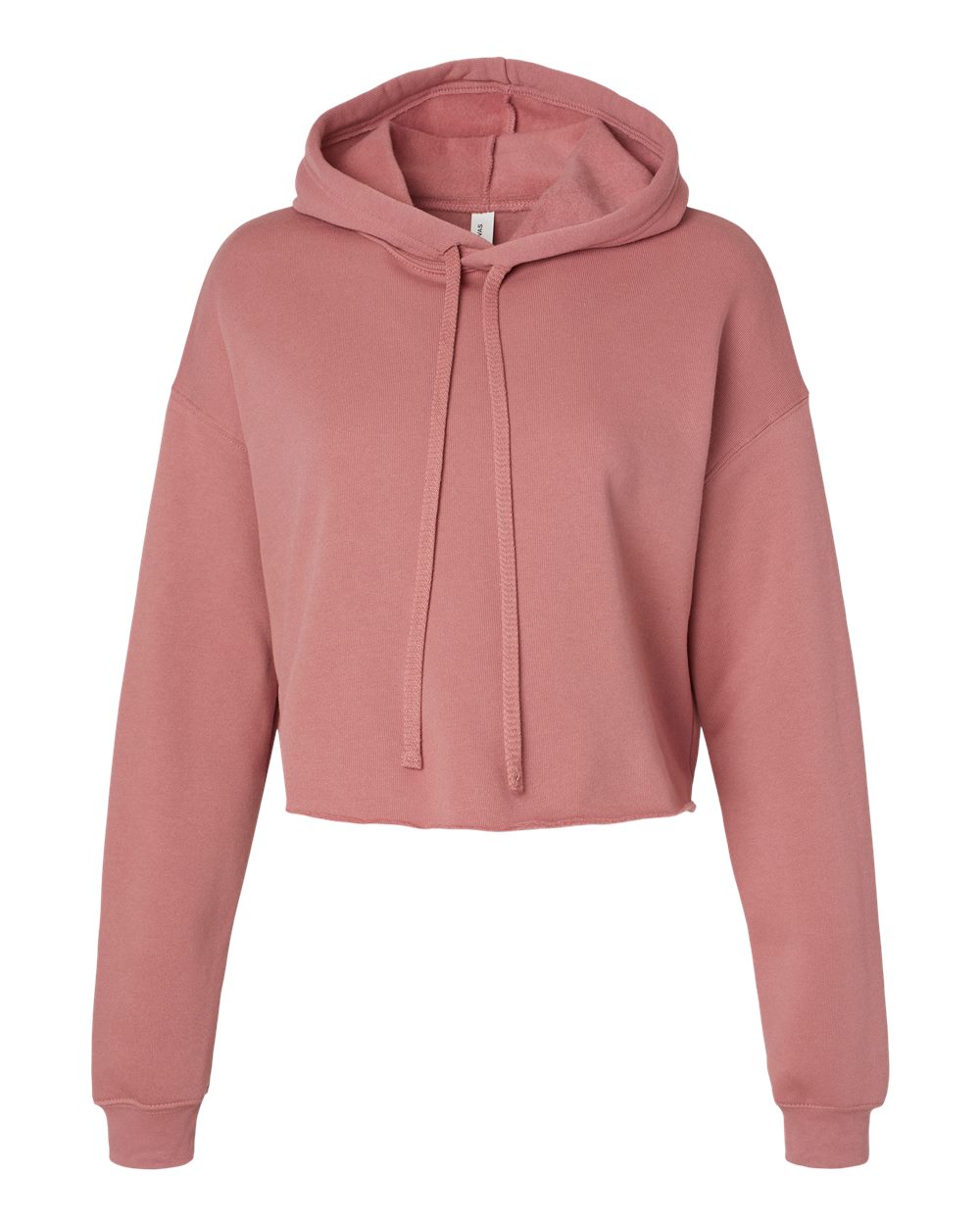 Women's Crop Fleece Hoodie - Front - B53106273 - Mauve
