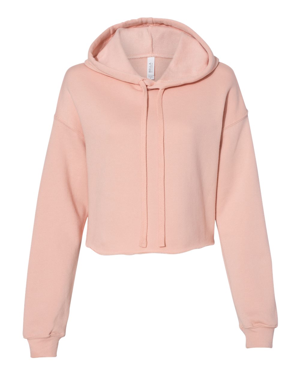 Women's Crop Fleece Hoodie - Front - B53106323 - Peach