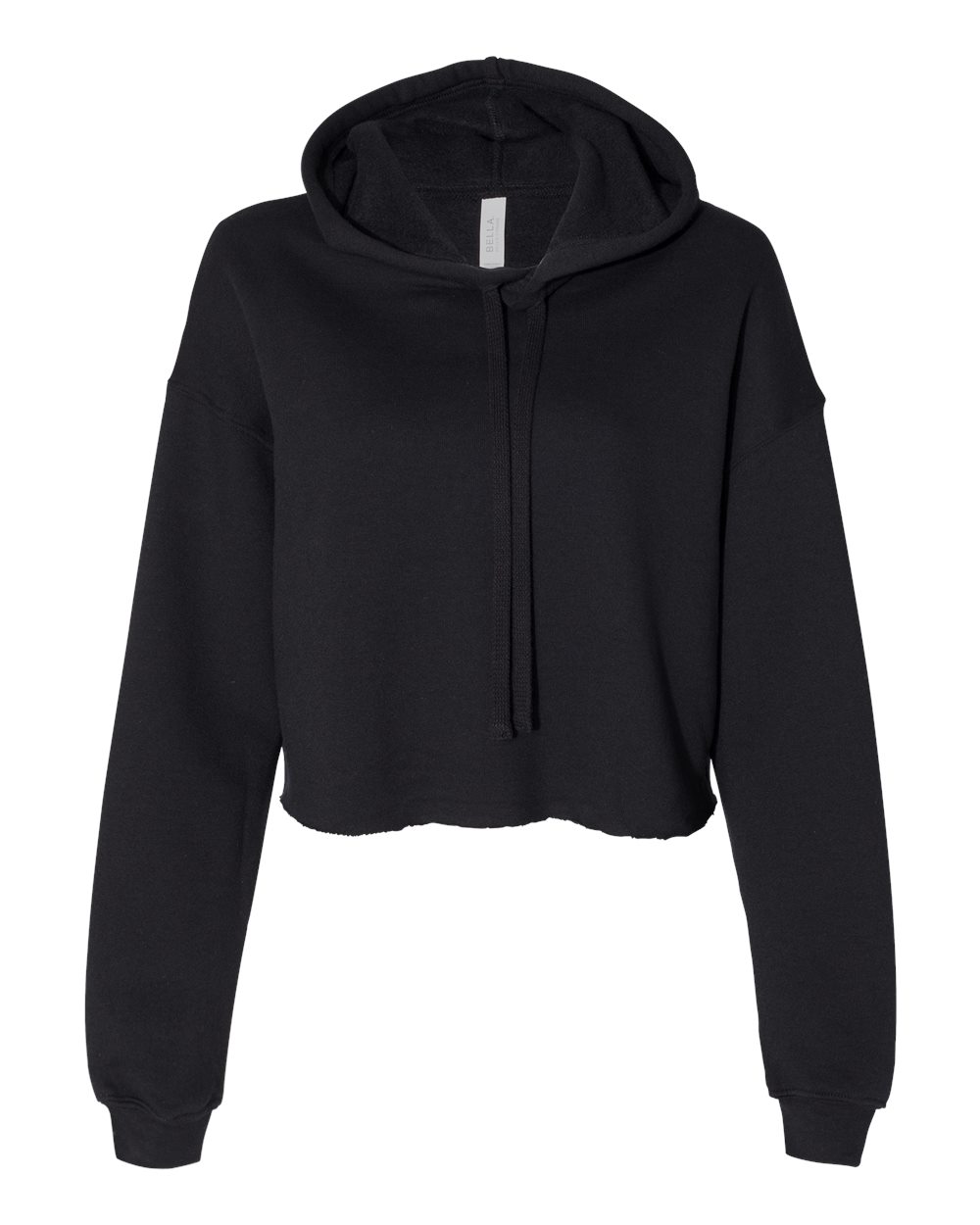 Women's Crop Fleece Hoodie - Front - B53106503 - Black