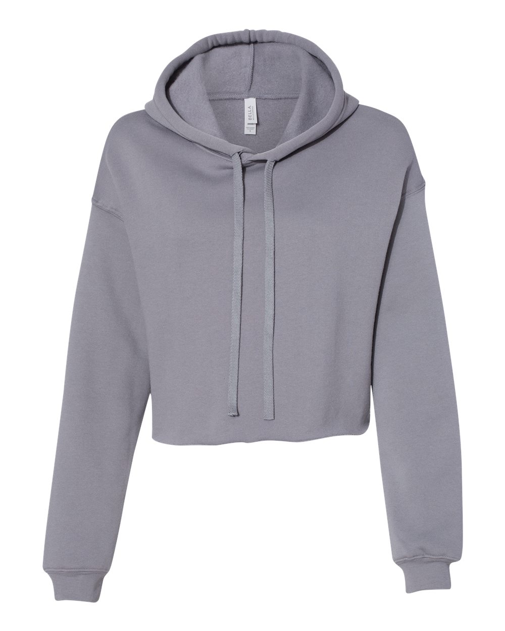 Women's Crop Fleece Hoodie - Front - B53106683 - Storm
