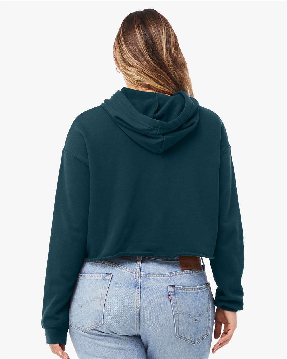Women's Crop Fleece Hoodie - OnModelBack - B53106413 - Atlantic