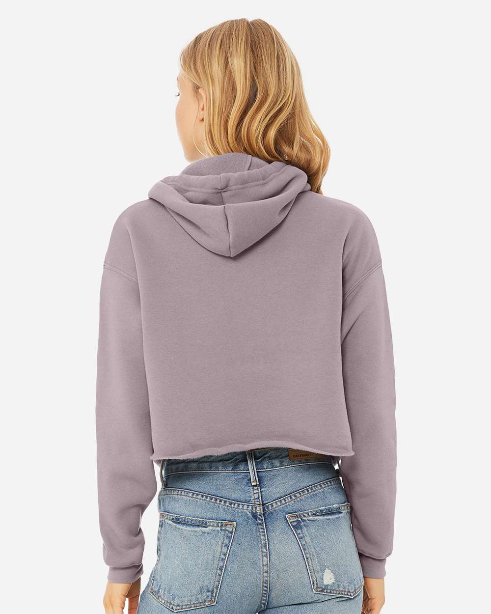 Women's Crop Fleece Hoodie - OnModelBack - B53106683 - Storm