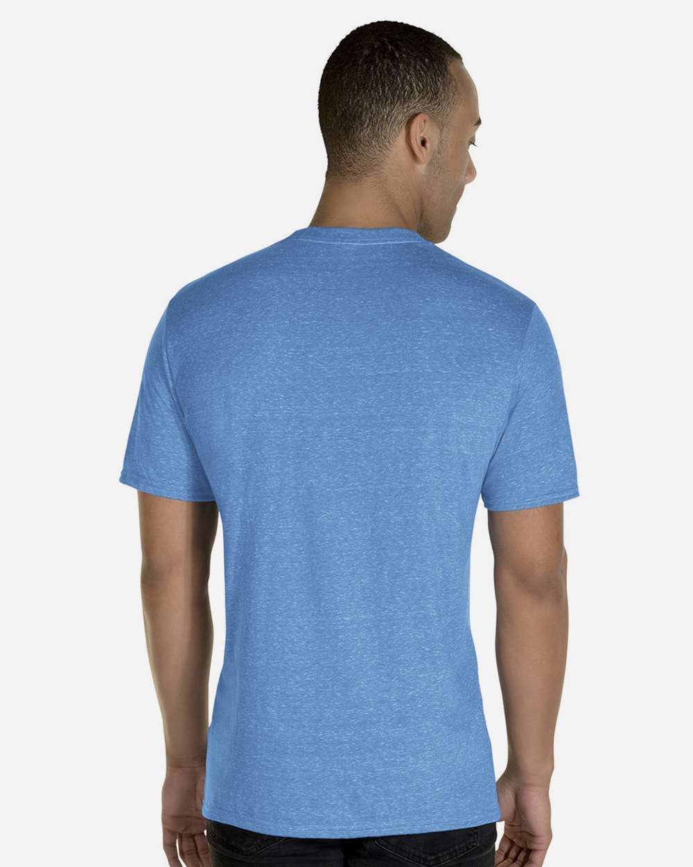 Unisex Snow Heather Jersey T-Shirt - OnModelBack - B50435752 - Royal