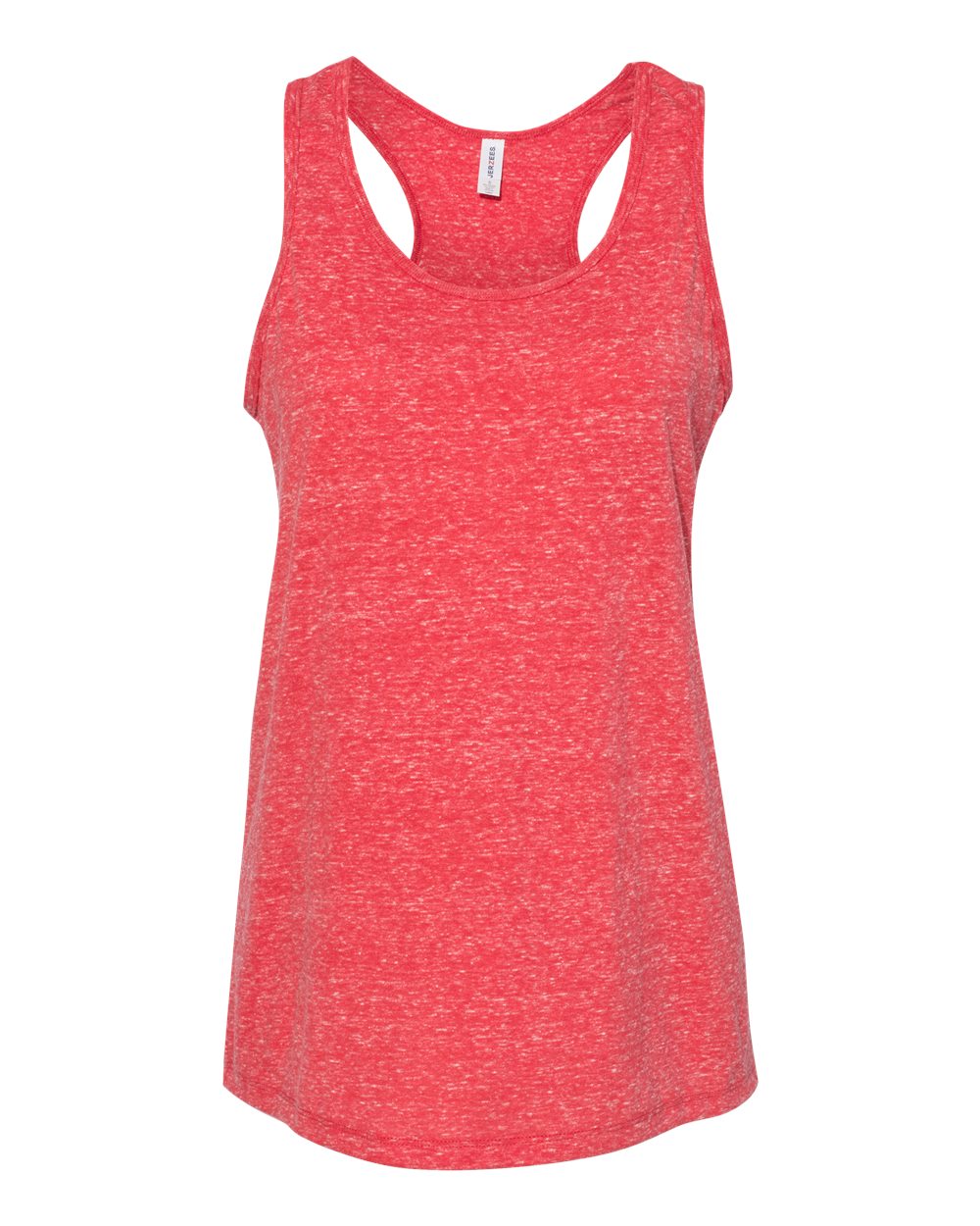 Women's Snow Heather Jersey Racerback Tank Top - Front - B50135703 - Red