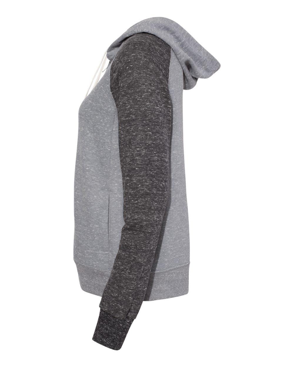 Women's Snow Heather French Terry Full-Zip Hooded Sweatshirt - DirectSide - B50835583 - Charcoal/ Black Ink