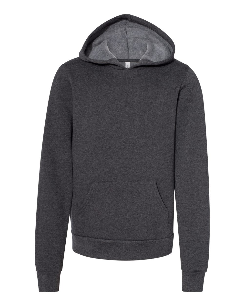 Youth Sponge Fleece Hoodie - Front - B22806093 - Dark Grey Heather
