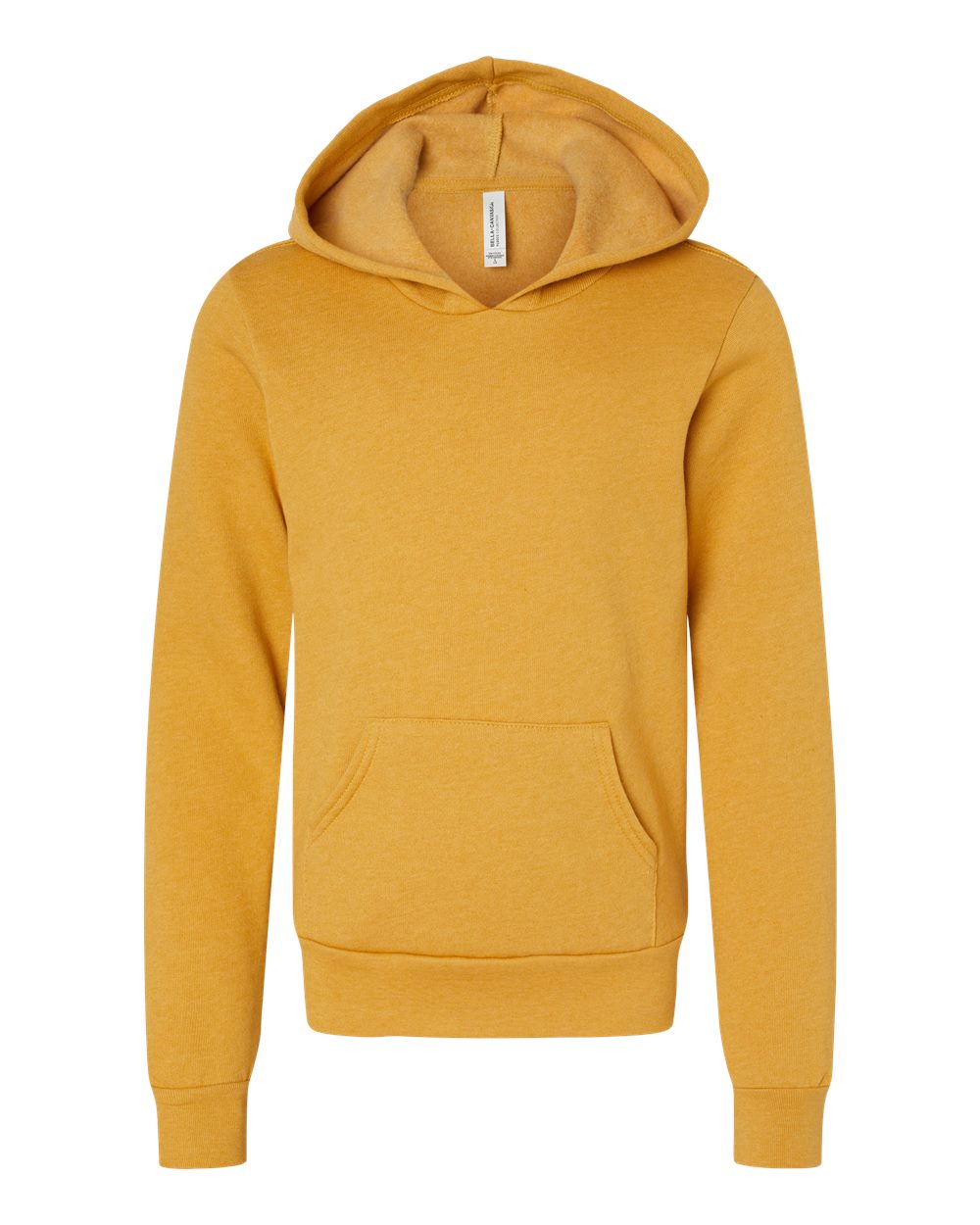 Youth Sponge Fleece Hoodie - Front - B22806123 - Heather Mustard