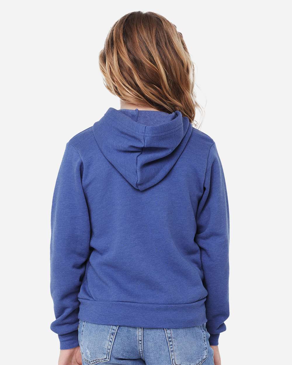 Youth Sponge Fleece Hoodie - OnModelBack - B22806753 - Heather True Royal