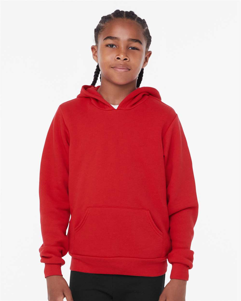 Youth Sponge Fleece Hoodie - OnModelFront - B22806703 - Red