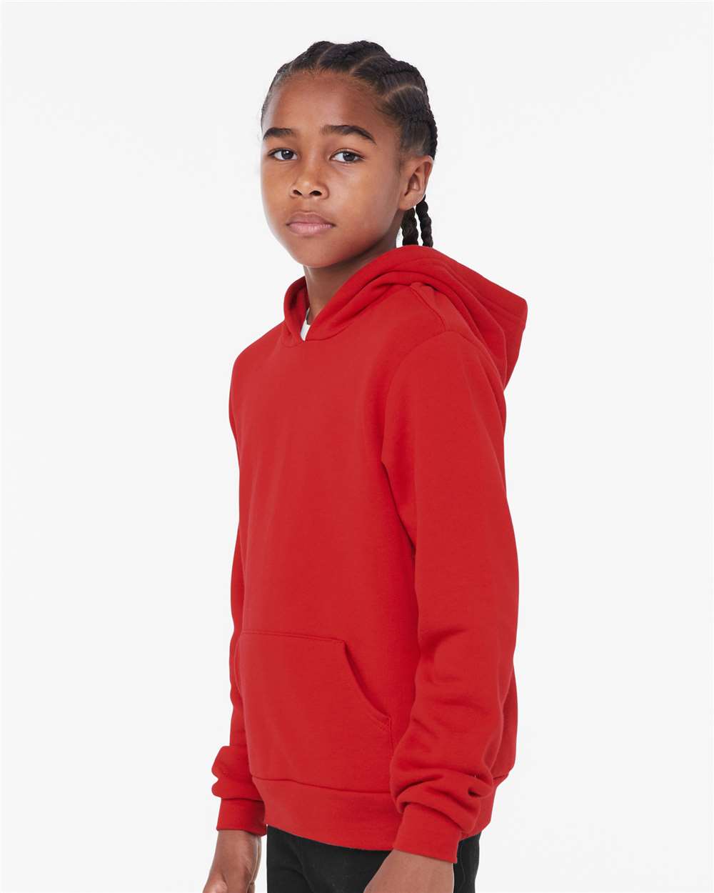 Youth Sponge Fleece Hoodie - OnModelSide - B22806703 - Red