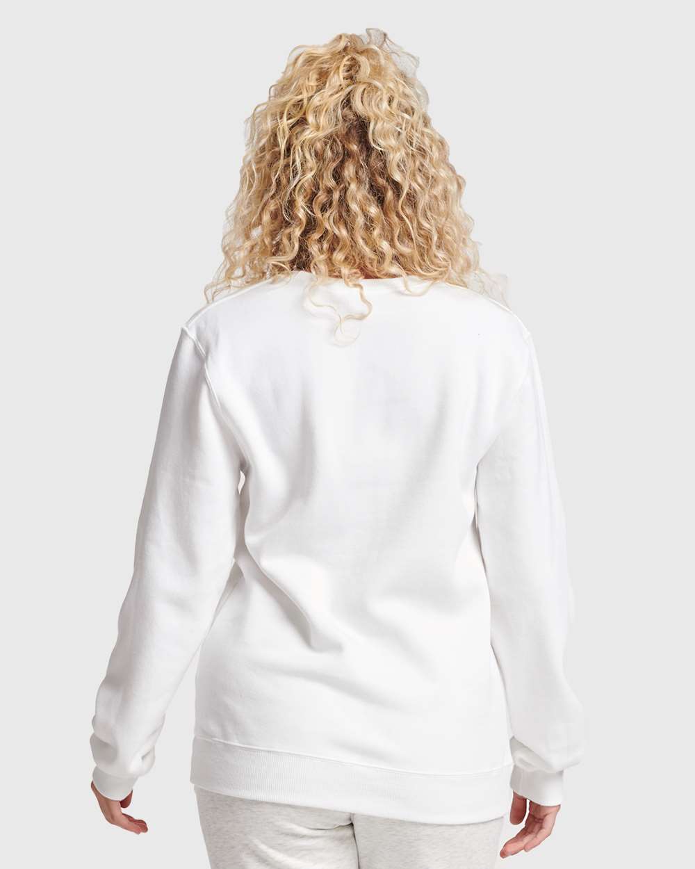 Unisex Eco™ Premium Blend Ring-Spun Crewneck Sweatshirt - OnModelBack - B12935002 - White