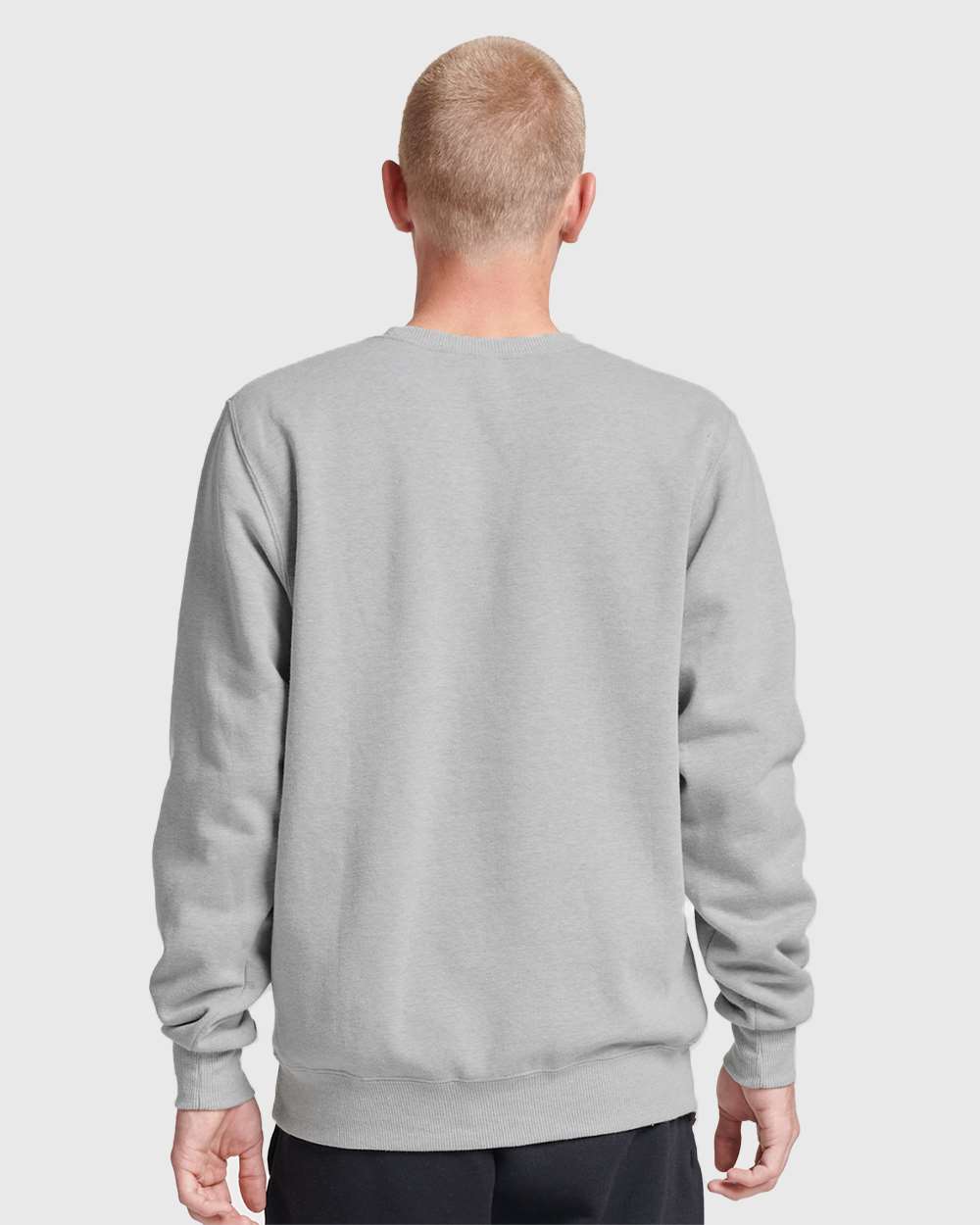 Unisex Eco™ Premium Blend Ring-Spun Crewneck Sweatshirt - OnModelBack - B12935352 - Frost Grey Heather