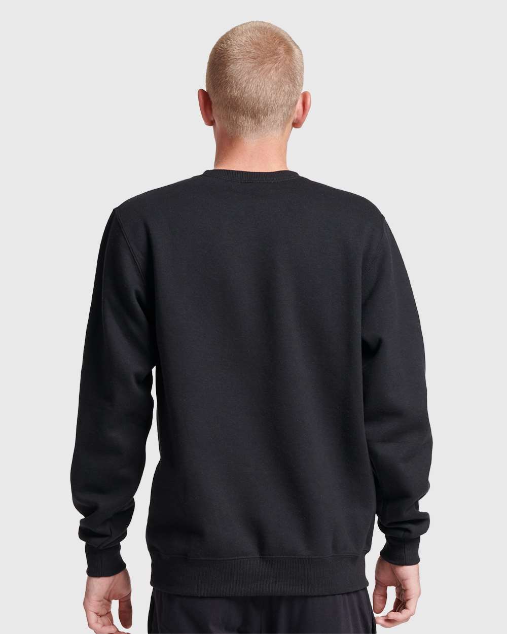 Unisex Eco™ Premium Blend Ring-Spun Crewneck Sweatshirt - OnModelBack - B12935502 - Black Ink