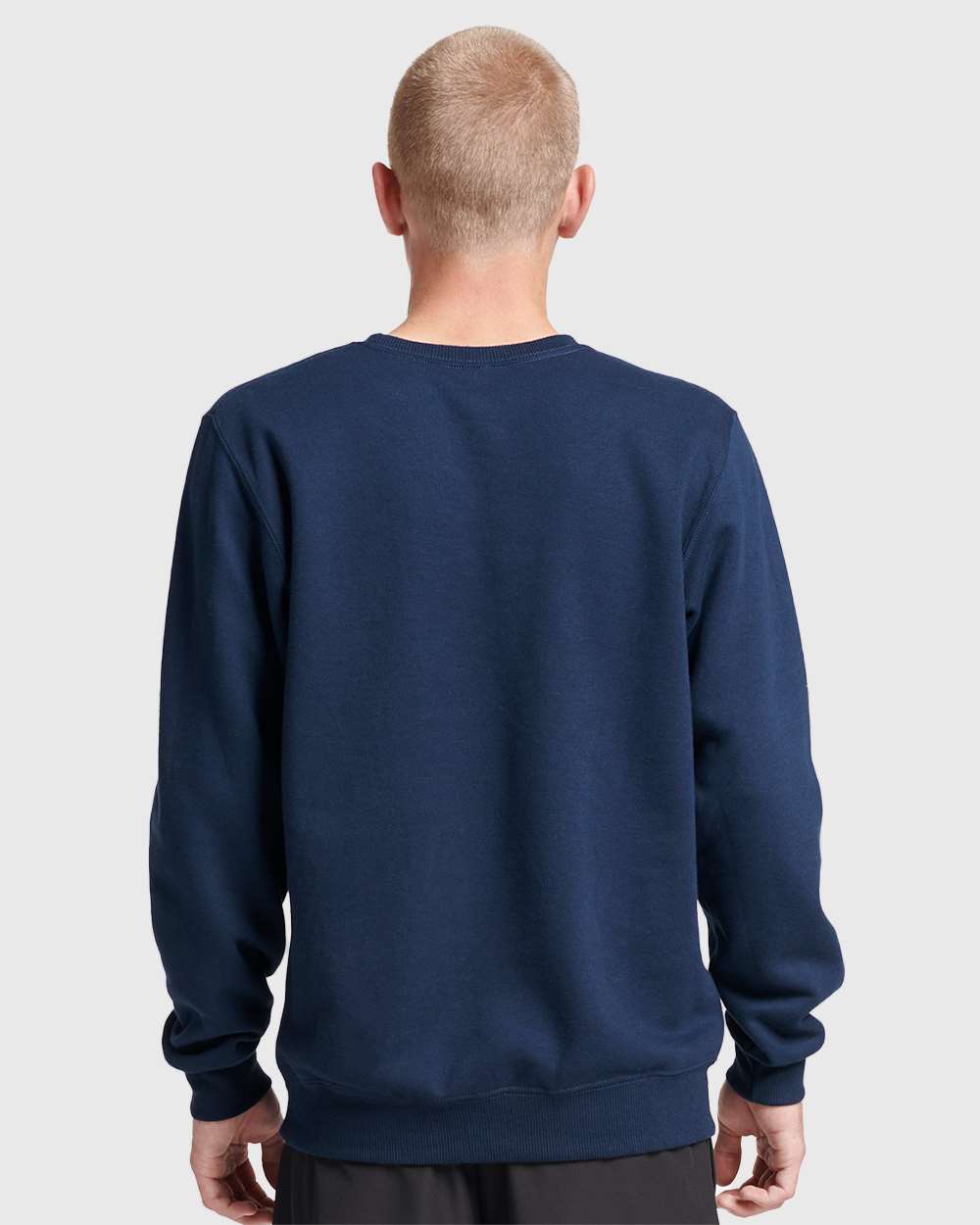 Unisex Eco™ Premium Blend Ring-Spun Crewneck Sweatshirt - OnModelBack - B12935653 - J. Navy