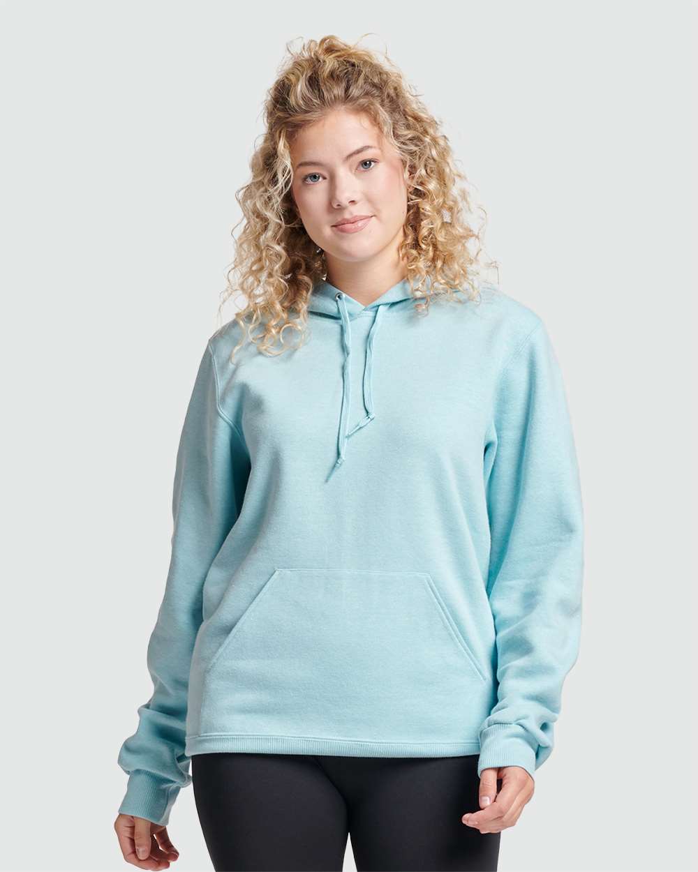 Unisex Eco™ Premium Blend Ring-Spun Hooded Sweatshirt - OnModelFront - B12235023 - Cloud Heather