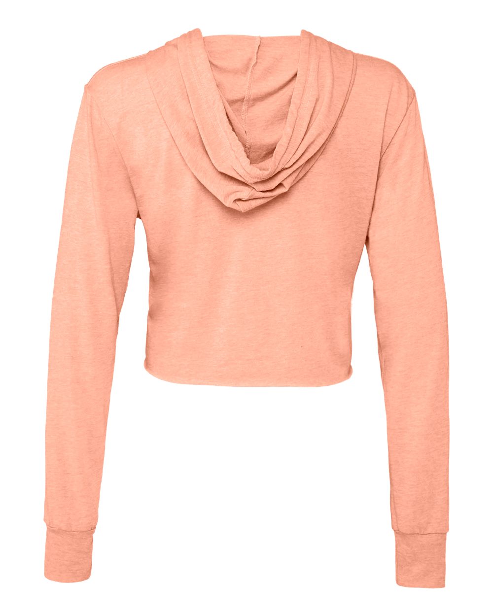 Women’s Triblend Crop Long Sleeve Hoodie - Back - B26606663 - Sunset Triblend