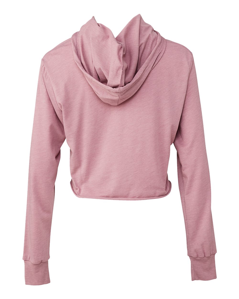 Women’s Triblend Crop Long Sleeve Hoodie - Back - B26606673 - Orchid Triblend