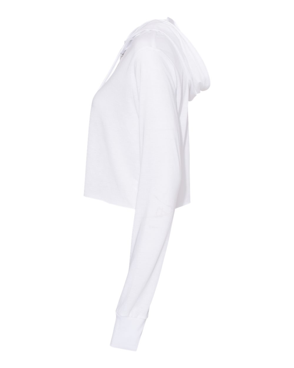 Women’s Triblend Crop Long Sleeve Hoodie - DirectSide - B26606003 - Solid White Triblend