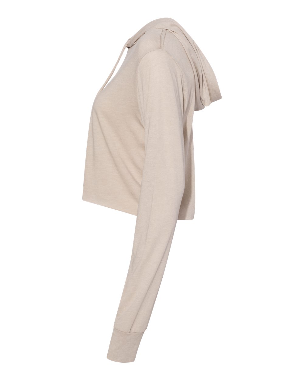 Women’s Triblend Crop Long Sleeve Hoodie - DirectSide - B26606363 - Tan Triblend