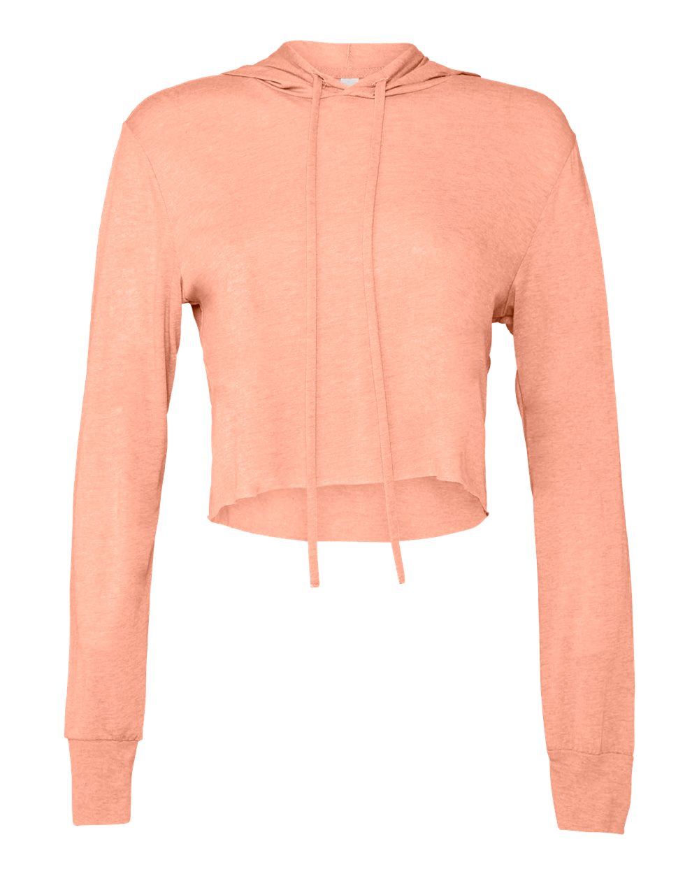 Women’s Triblend Crop Long Sleeve Hoodie - Front - B26606663 - Sunset Triblend