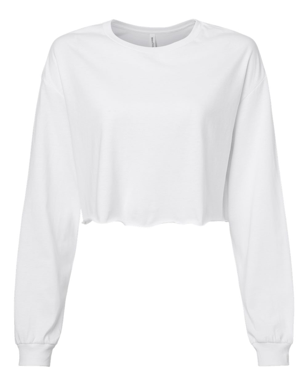 Women's FWD Fashion Crop Long Sleeve Tee - Front - B10306003 - White