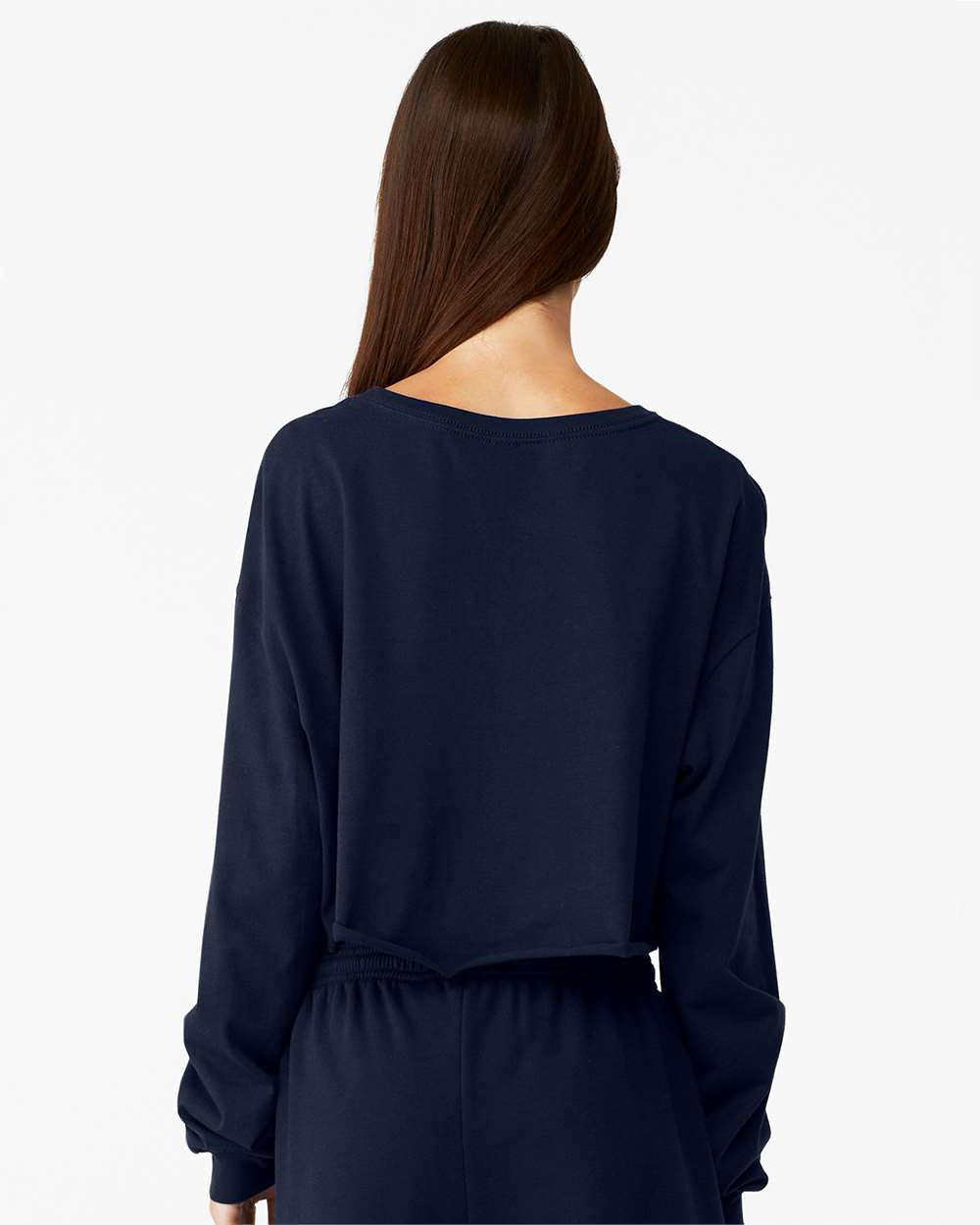 Women's FWD Fashion Crop Long Sleeve Tee - OnModelBack - B10306653 - Navy