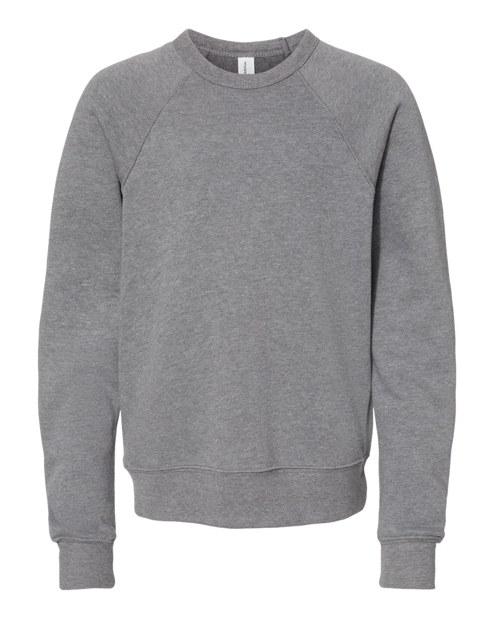 Youth Sponge Fleece Crewneck Sweatshirt - Front - B33606073 - Deep Heather