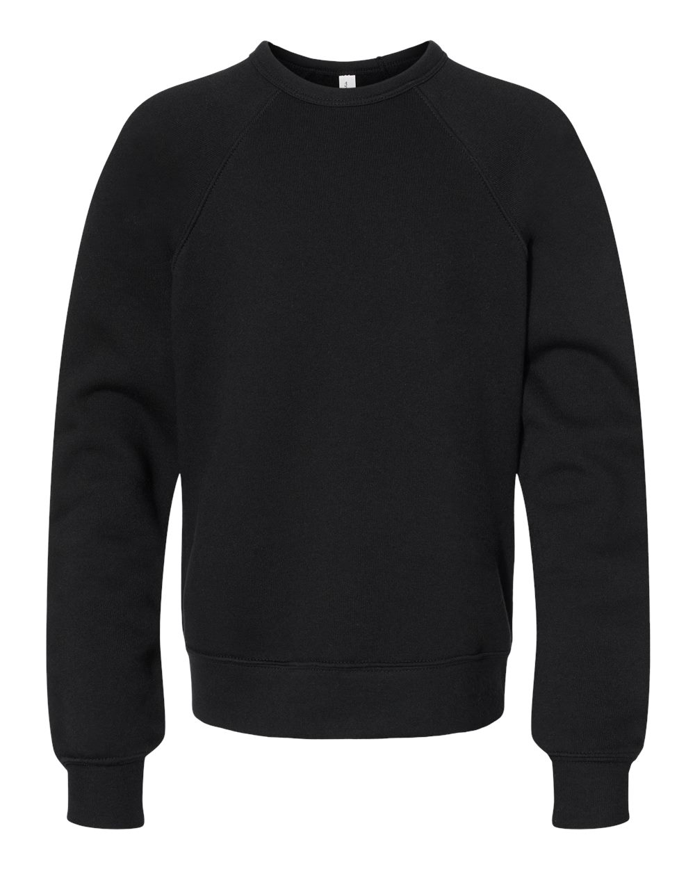 Youth Sponge Fleece Crewneck Sweatshirt - Front - B33606503 - Black
