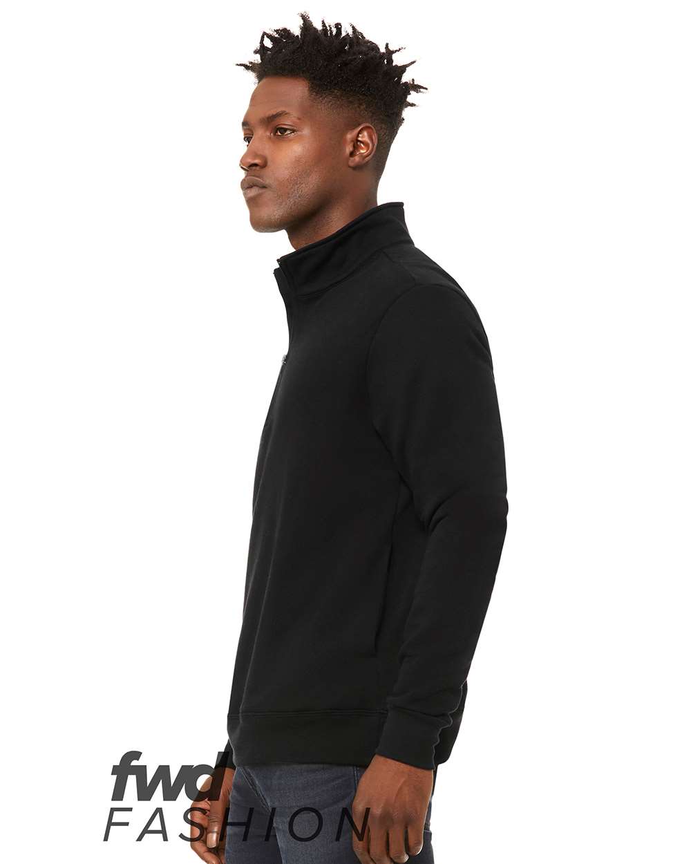 Unisex FWD Fashion Quarter-Zip Pullover Fleece - DirectSide - B02206502 - Black