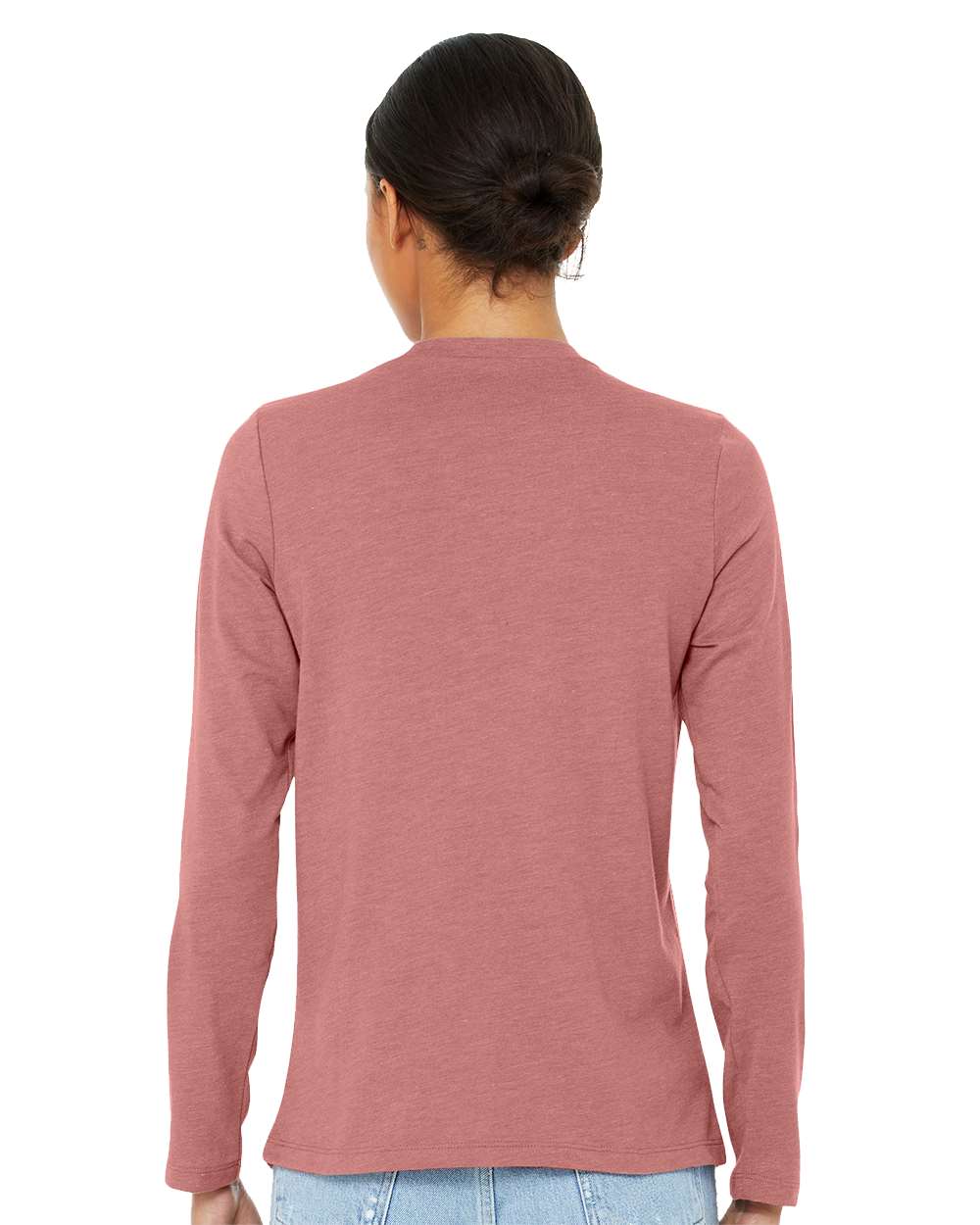 Women’s Jersey Long Sleeve Tee - OnModelBack - B57606313 - Heather Mauve